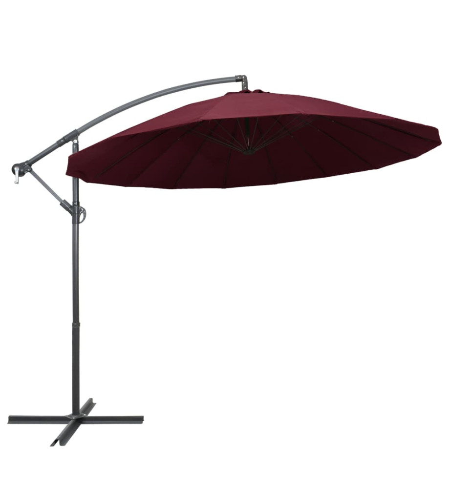 Parasol suspendu Bordeaux 3 m Mât en aluminium