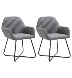 Chaises à manger lot de 2 gris foncé tissu