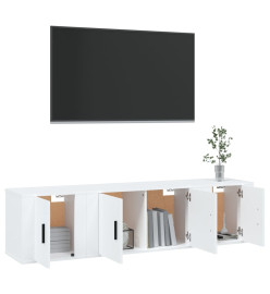 Ensemble de meubles TV 3 pcs Blanc Bois d'ingénierie