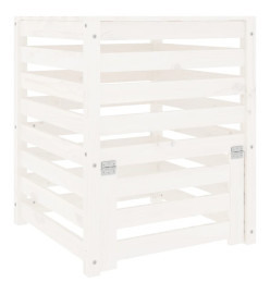 Composteur Blanc 63,5x63,5x77,5 cm Bois massif de pin