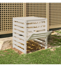 Composteur Blanc 63,5x63,5x77,5 cm Bois massif de pin