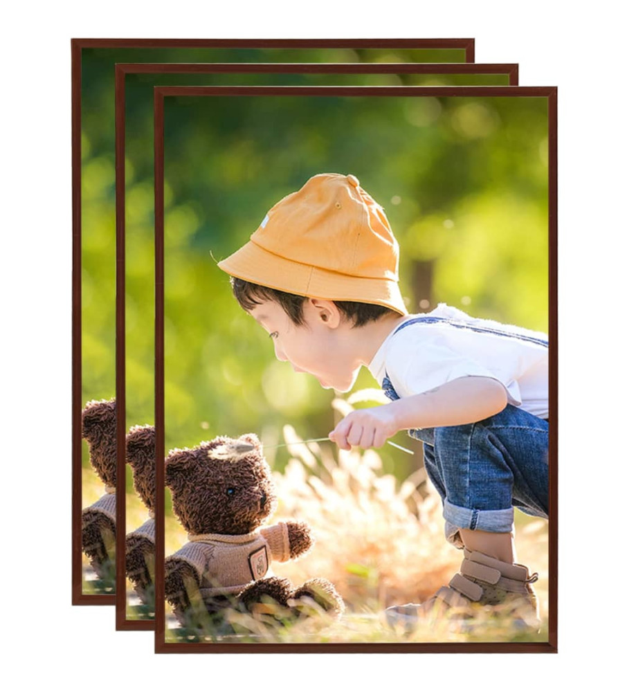 Collage de cadres photo 3 pcs de table Bronze 15x21 cm MDF