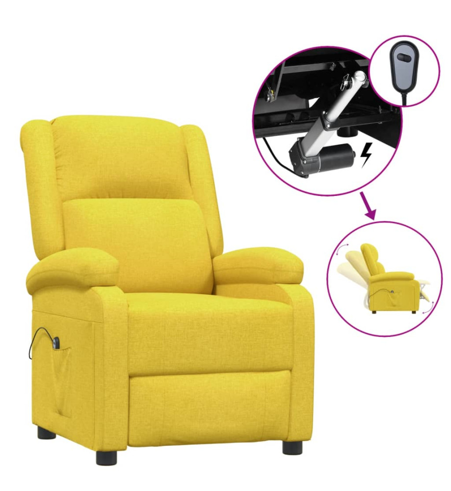 Fauteuil inclinable électrique Jaune Tissu