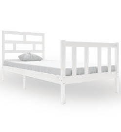 Cadre de lit Blanc Bois de pin massif 90x200 cm