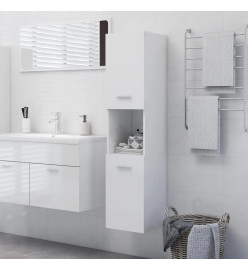 Armoire de salle de bain Blanc brillant 30x30x130 cm Aggloméré