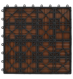 Carreaux de terrasse 22 pcs 30 x 30 cm 2 m² WPC Marron