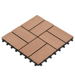 Carreau de terrasse 11 pcs WPC 30 x 30 cm 1 m² Marron