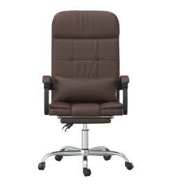 Fauteuil de massage inclinable de bureau Marron Similicuir