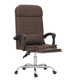 Fauteuil de massage inclinable de bureau Marron Similicuir