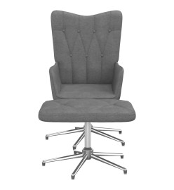 Chaise de relaxation avec tabouret Gris foncé Tissu