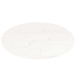 Dessus de table blanc 80x40x2,5 cm bois de pin massif ovale