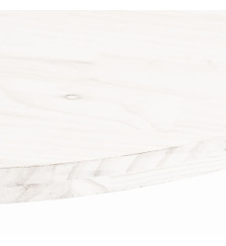 Dessus de table blanc 80x40x2,5 cm bois de pin massif ovale