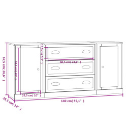 Buffets 3 pcs Chêne sonoma Bois d'ingénierie