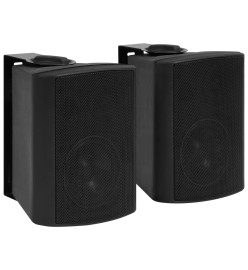 Haut-parleurs stéréo muraux 2 pcs noir intérieur extérieur 80 W