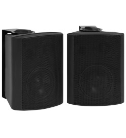 Haut-parleurs stéréo muraux 2 pcs noir intérieur extérieur 80 W