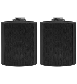 Haut-parleurs stéréo muraux 2 pcs noir intérieur extérieur 80 W