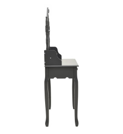 Ensemble de coiffeuse avec tabouret Gris 75x69x140 cm Paulownia