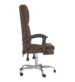 Fauteuil de massage inclinable de bureau Marron Similicuir