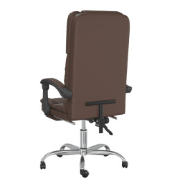 Fauteuil de massage inclinable de bureau Marron Similicuir