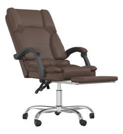 Fauteuil de massage inclinable de bureau Marron Similicuir