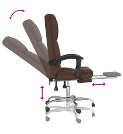 Fauteuil de massage inclinable de bureau Marron Similicuir