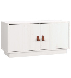 Meuble TV Blanc 80x34x40 cm Bois de pin massif