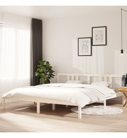Cadre de lit Blanc Bois massif 180x200 cm Super King