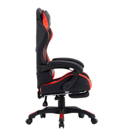 Fauteuil de jeux vidéo et repose-pied Rouge et noir Similicuir