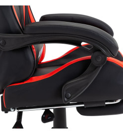 Fauteuil de jeux vidéo et repose-pied Rouge et noir Similicuir