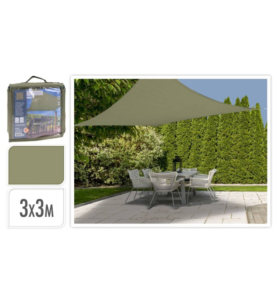 ProGarden Toile d'ombrage 3x3 m Vert Carré