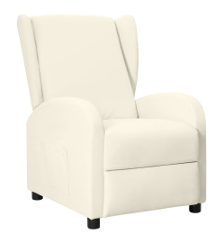 Fauteuil à oreilles crème similicuir