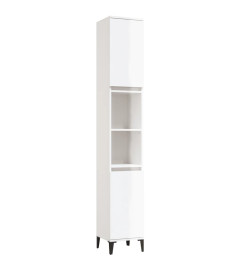 Armoire de salle de bain blanc brillant 30x30x190 cm