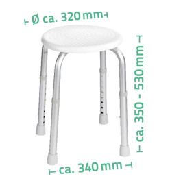 RIDDER Tabouret de salle de bain rond Blanc 110 kg A00603101