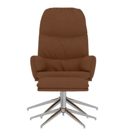 Chaise de relaxation avec tabouret Marron Similicuir daim