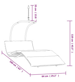 Chaise à bascule avec coussin tissu et bois massif de peuplier