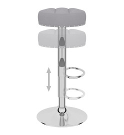 Tabourets de bar lot de 2 gris tissu