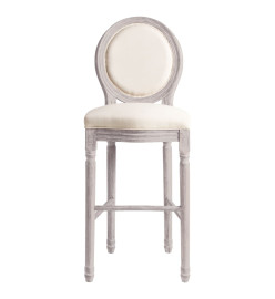 Tabourets de bar lot de 2 blanc lin