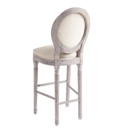 Tabourets de bar lot de 2 blanc lin