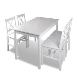 Ensemble de salle à manger 5 pcs Blanc