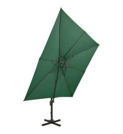 Parasol déporté à double toit 300x300 cm Vert