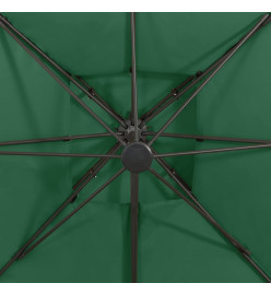 Parasol déporté à double toit 300x300 cm Vert