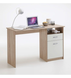 FMD Bureau avec 1 tiroir 123 x 50 x 76,5 cm Chêne et blanc