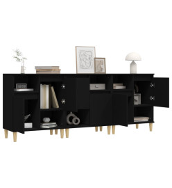 Buffets 3 pcs noir 60x35x70 cm bois d'ingénierie