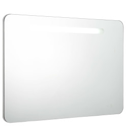 Armoire de salle de bain à miroir LED 80x9,5x55 cm
