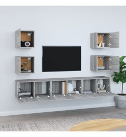 Ensemble de meubles TV 7 pcs Sonoma gris Bois d'ingénierie