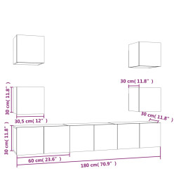 Ensemble de meubles TV 7 pcs Sonoma gris Bois d'ingénierie