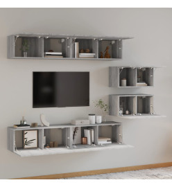 Ensemble de meubles TV 6 pcs Sonoma gris Bois d'ingénierie