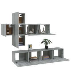 Ensemble de meubles TV 7 pcs Sonoma gris Bois d'ingénierie