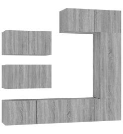 Ensemble de meubles TV 6 pcs Sonoma gris Bois d'ingénierie