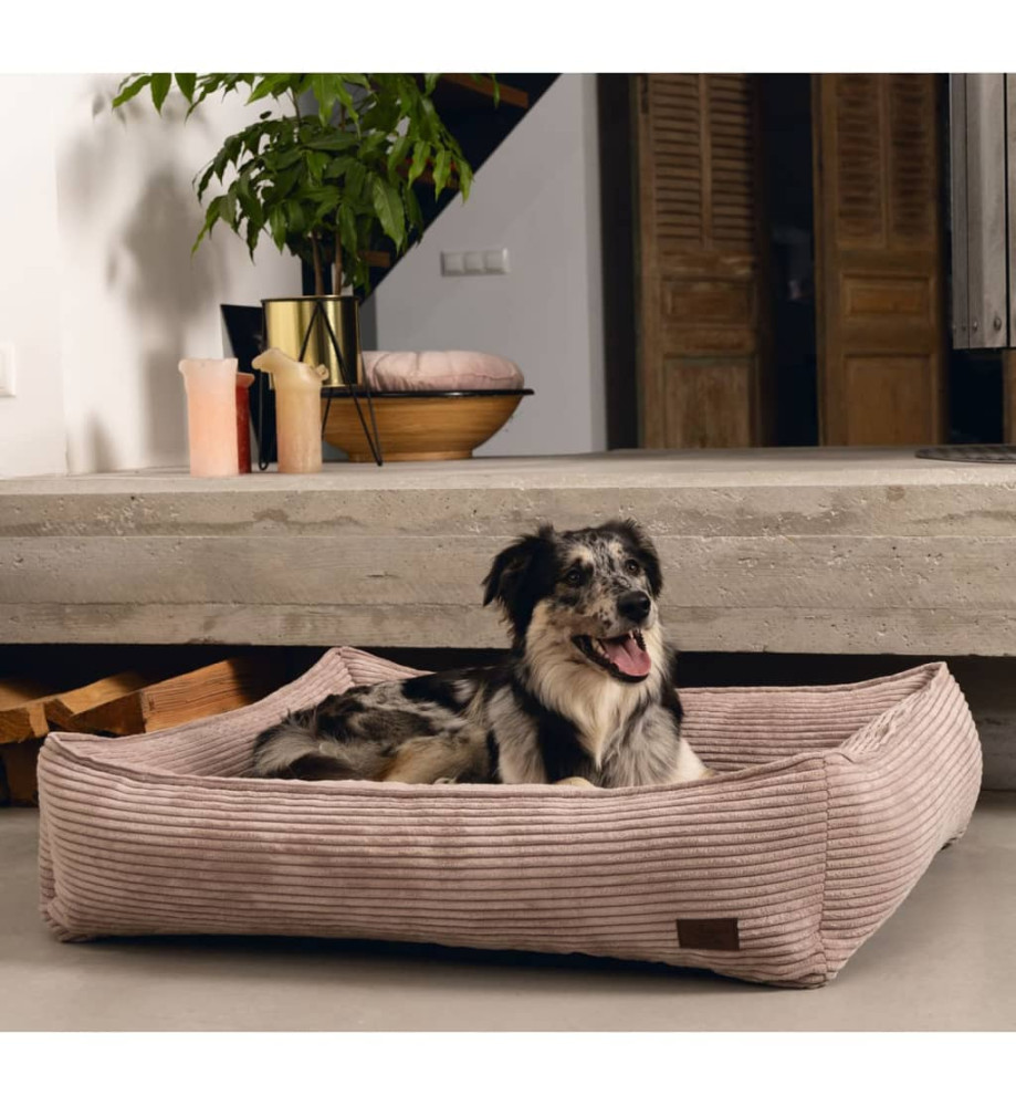 Designed by Lotte Lit nervuré pour chien Rose 80x70x22 cm